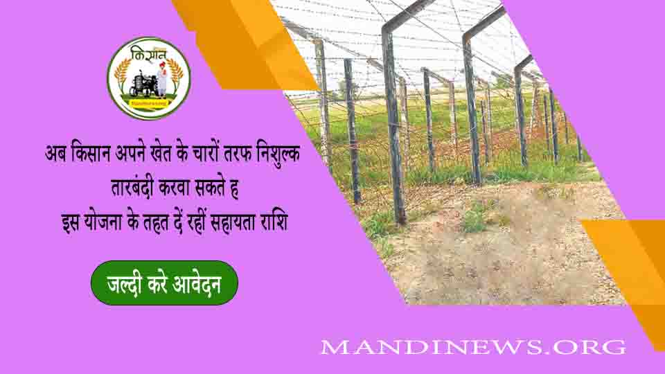 अब किसान अपने खेत के चारों तरफ निशुल्क तारबंदी करवा सकते है, इस योजना के तहत दें रहीं सहायता राशि, एसे उठाएं लाभ