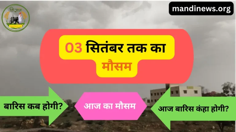 03 सितंबर तक का मौसम : कई जिलो में छाए रहेंगे बादल, नही होगी बरसांत, IMD ताजा रि…