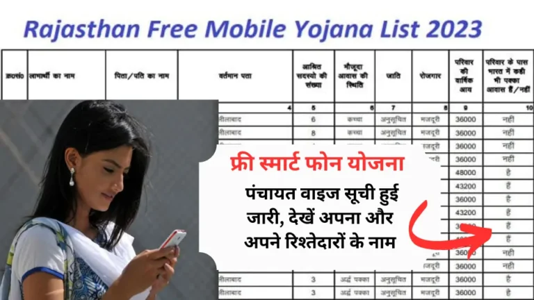फ्री स्मार्ट फोन योजना : पंचायत वाइज सूची हुई जारी, देखें अपना और अपने रिश्तेदारों के नाम