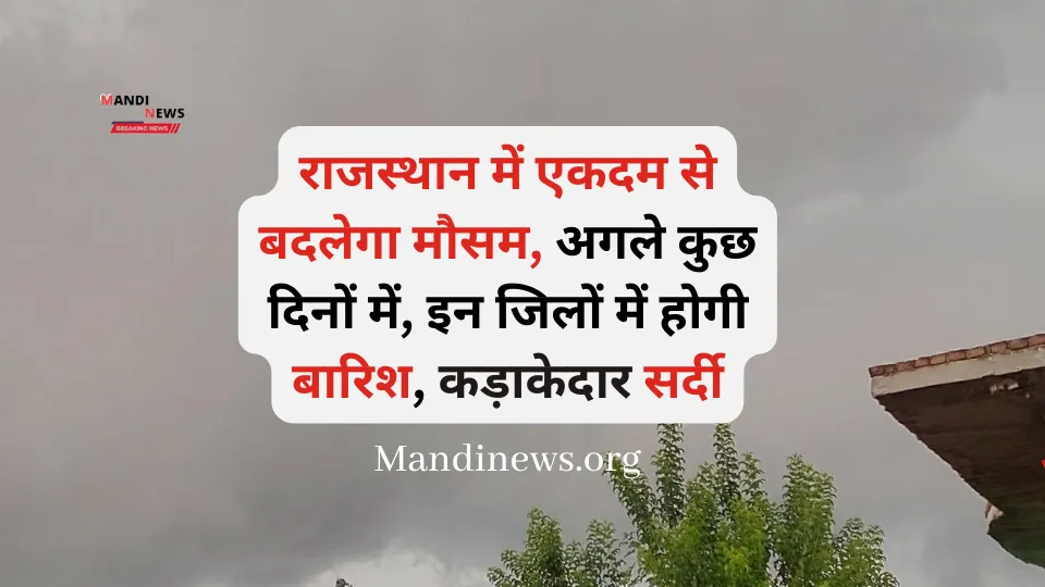 राजस्थान में एकदम से बदलेगा मौसम, अगले कुछ दिनों में, इन जिलों में होगी बारिश, कड़ाकेदार सर्दी…